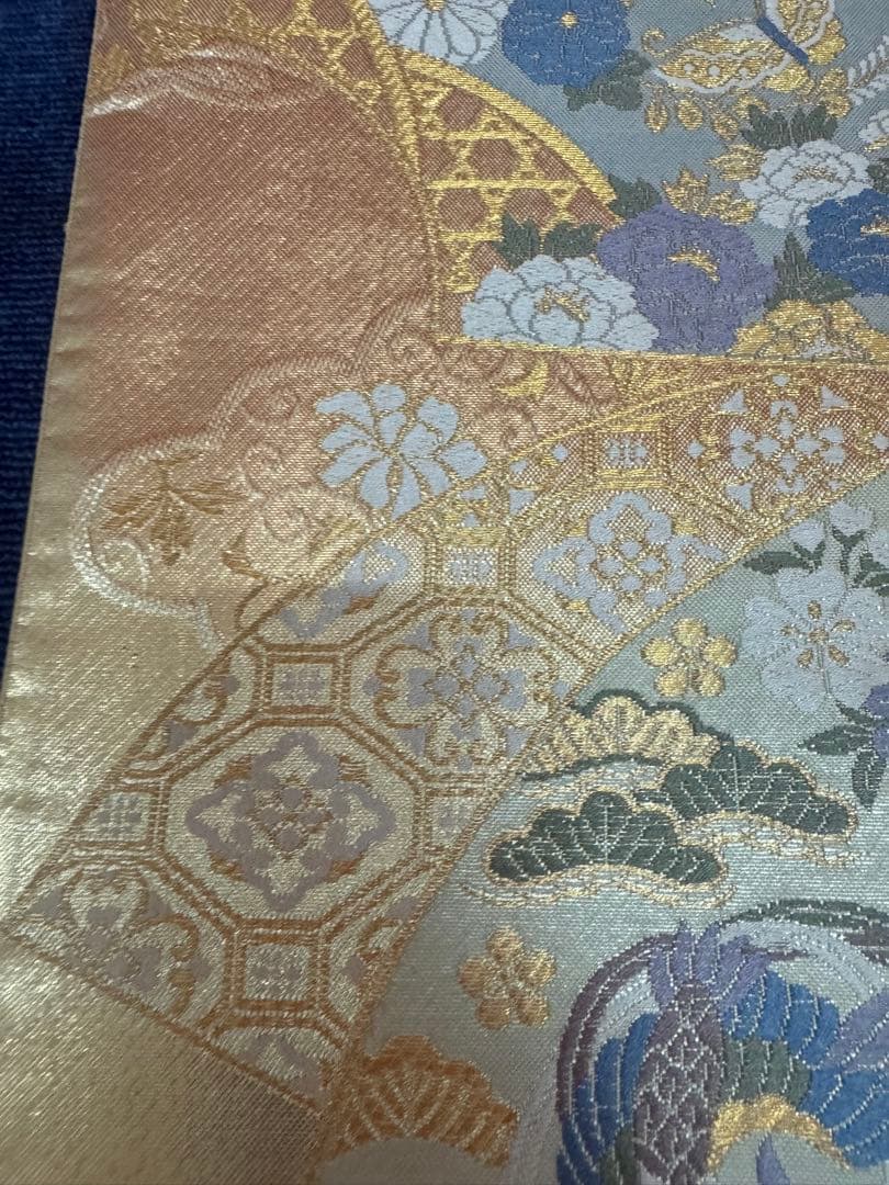 2691袋帯 古代彫金紋 西陣織 金糸 高級上質上品 約440cm 未使用