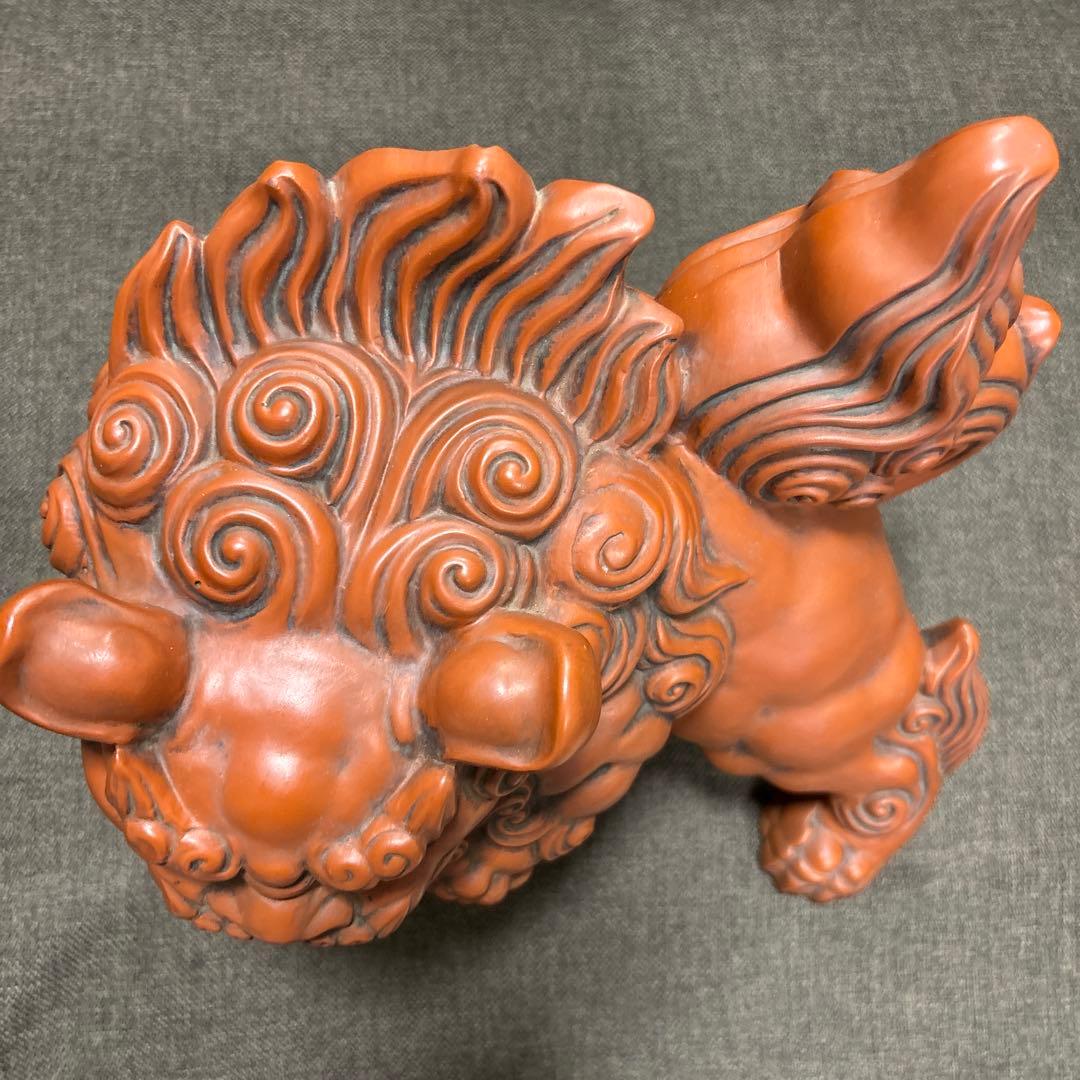玉乗り獅子】＊狛犬 陶器 縁起物 唐獅子 床の間飾り 骨董 美術品 伝統工芸