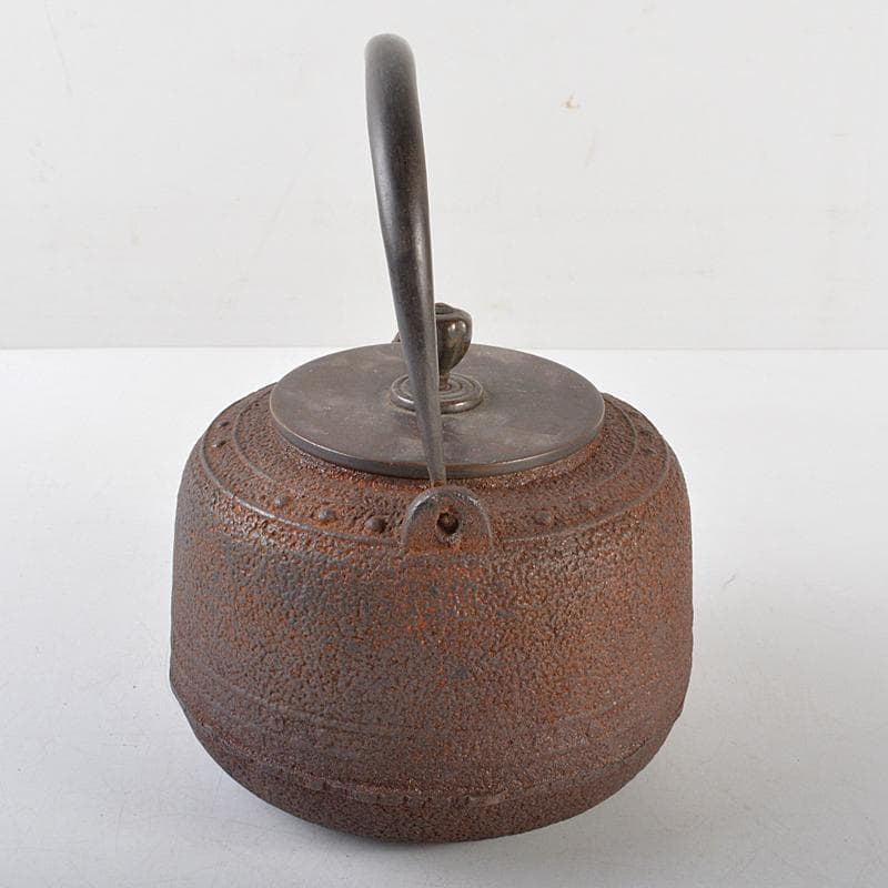 煎茶道具 鋲打文 鉄瓶 鉄釜 M R5868