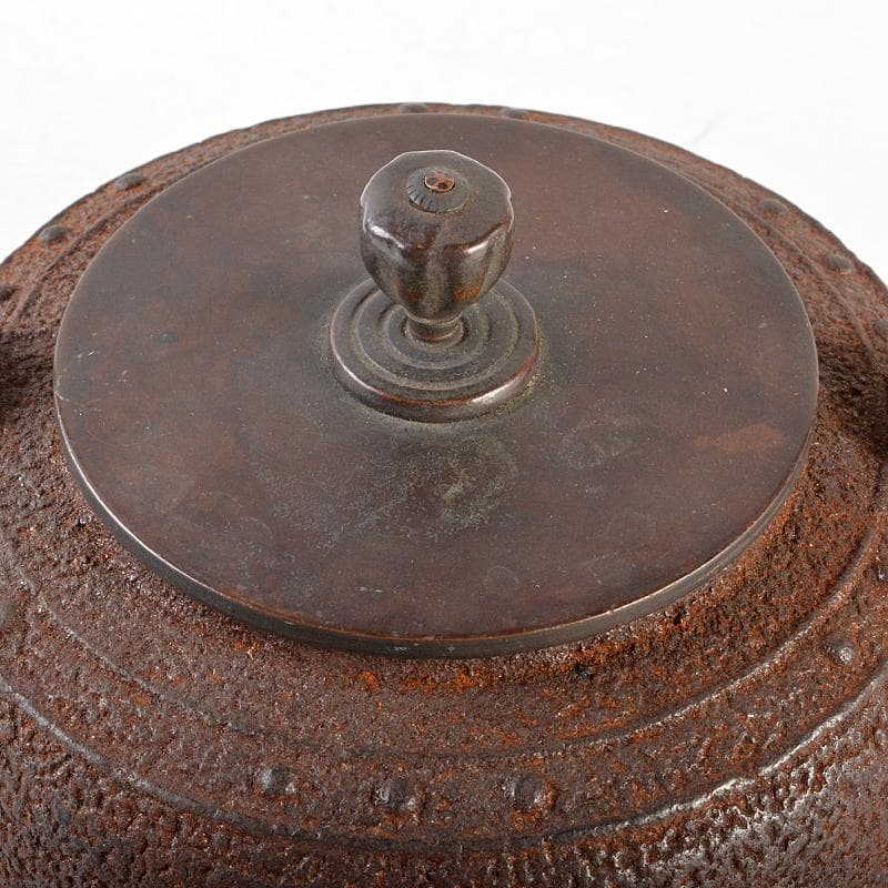 煎茶道具 鋲打文 鉄瓶 鉄釜 M R5868