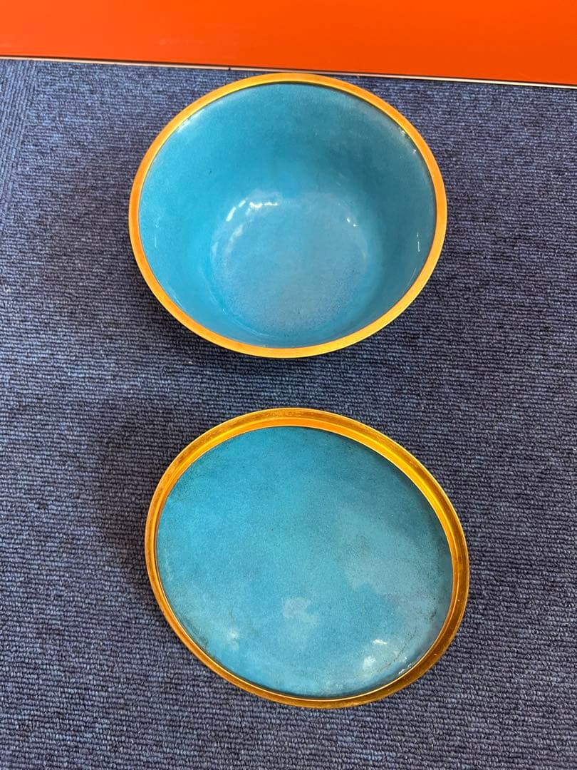 1210 中国美術 景泰藍 七宝 琺瑯 鉢 時代物