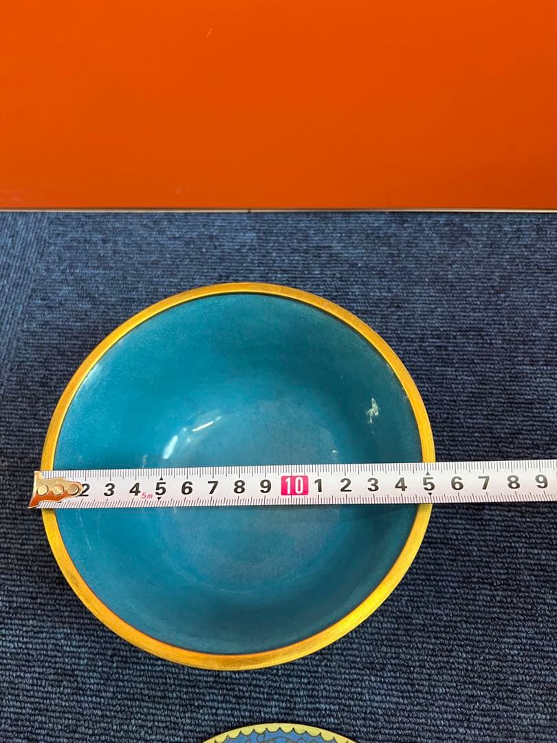 1210 中国美術 景泰藍 七宝 琺瑯 鉢 時代物