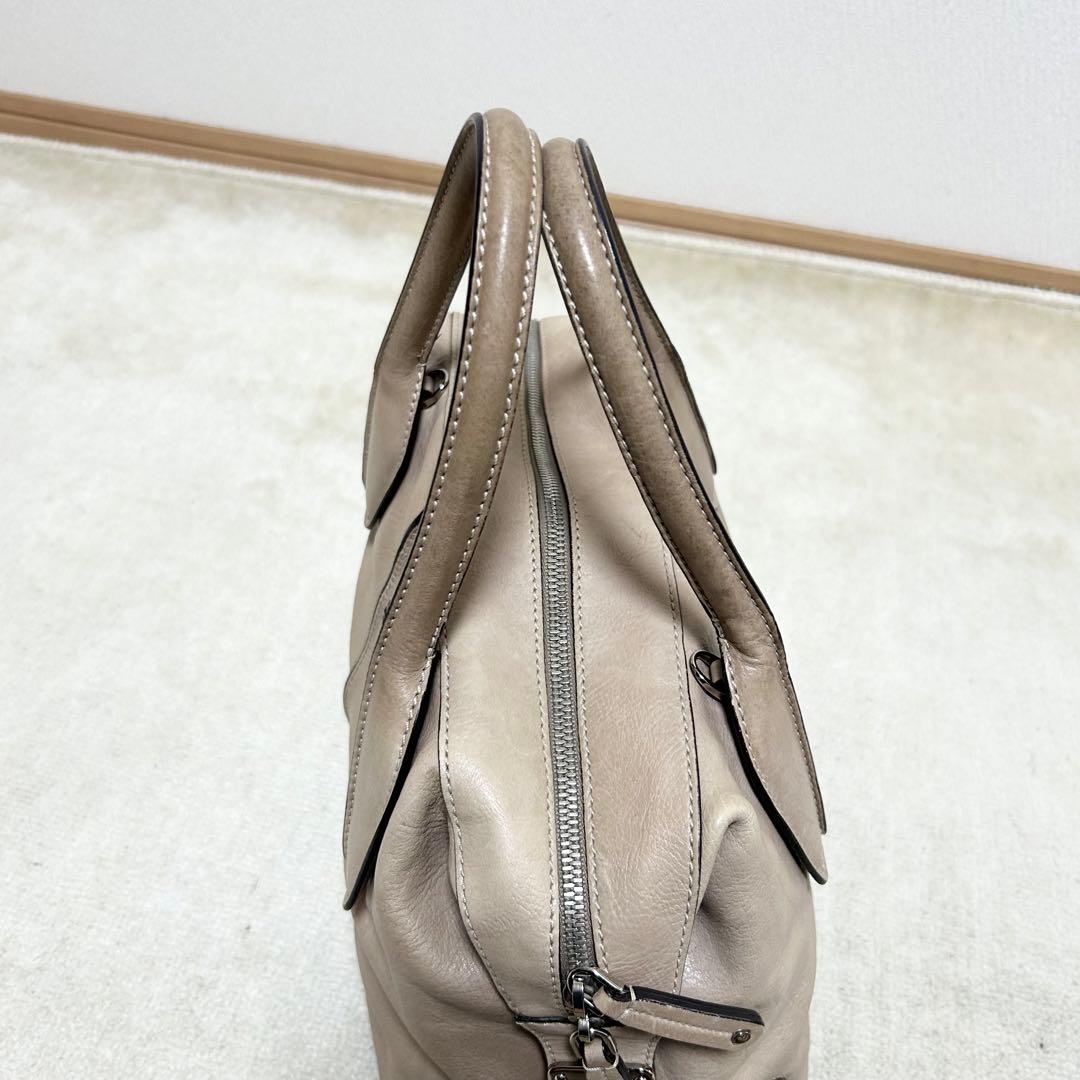 美品　トッズ　TOD'S Dスタイリング　ボストンバッグ　オールレザー　ベージュ