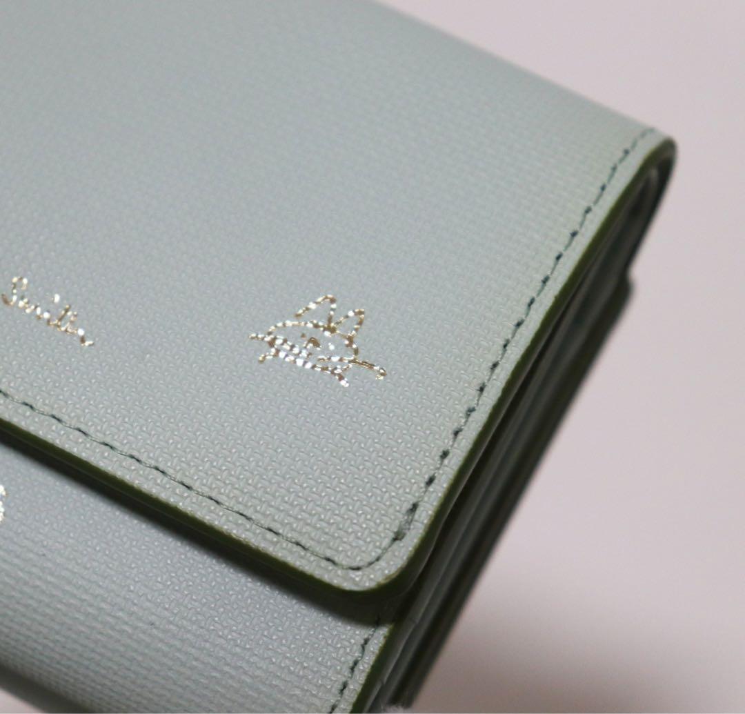 《ポールスミス》新品 ネコちゃん・ハート箔押し レザーがま口3つ折り財布 口金