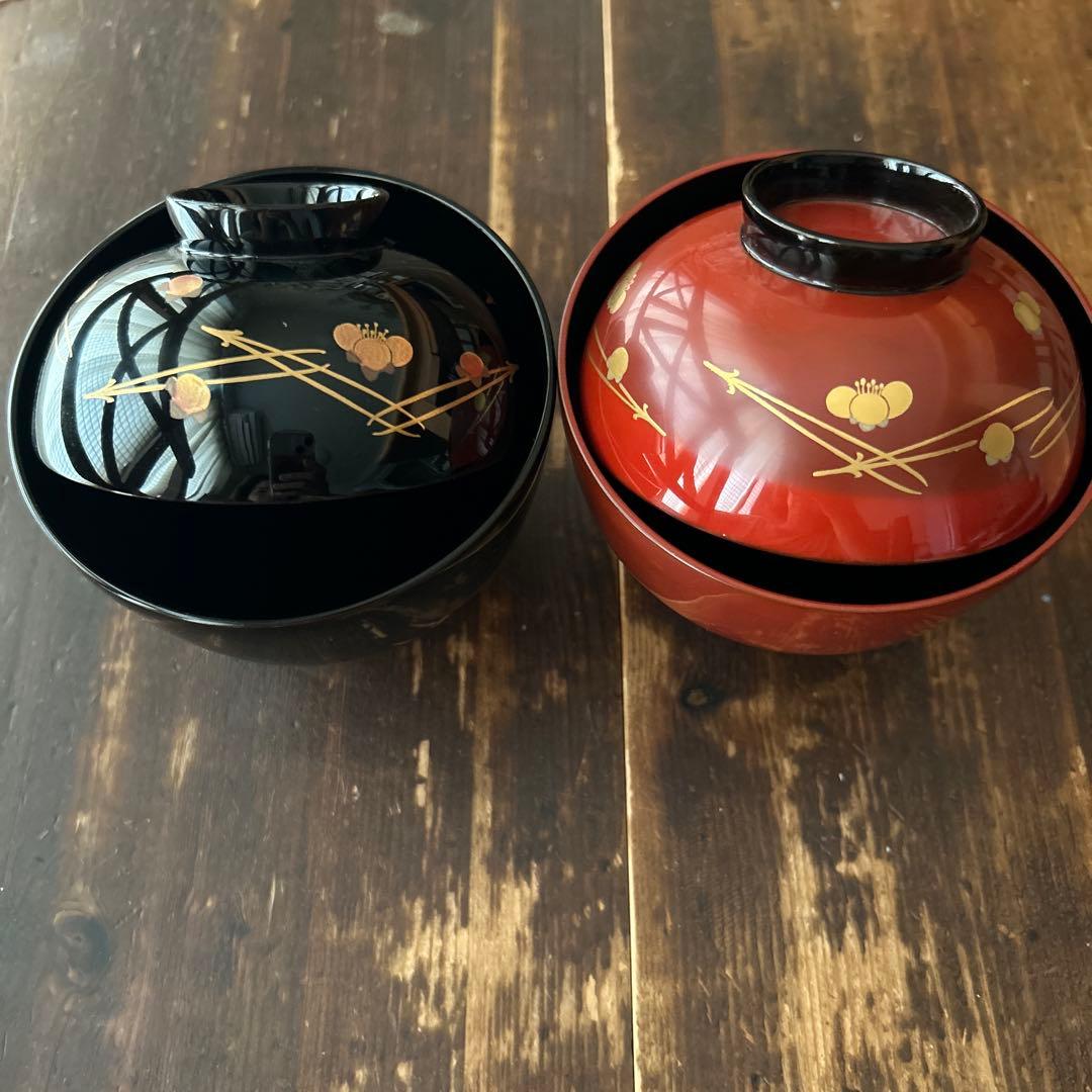 輪島塗 慶塚作 蓋付き 汁椀 吸物椀 ペア