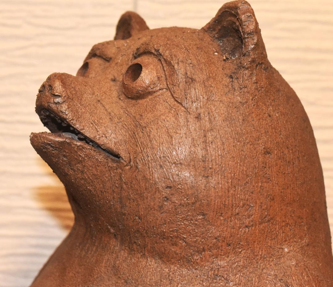 n*e様 貴重な常滑焼 狸 松下衛作 タヌキの置物 78cm○