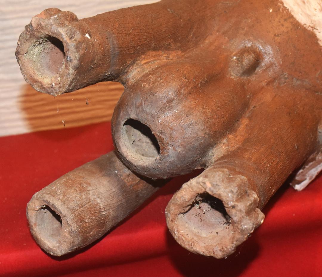 n*e様 貴重な常滑焼 狸 松下衛作 タヌキの置物 78cm○