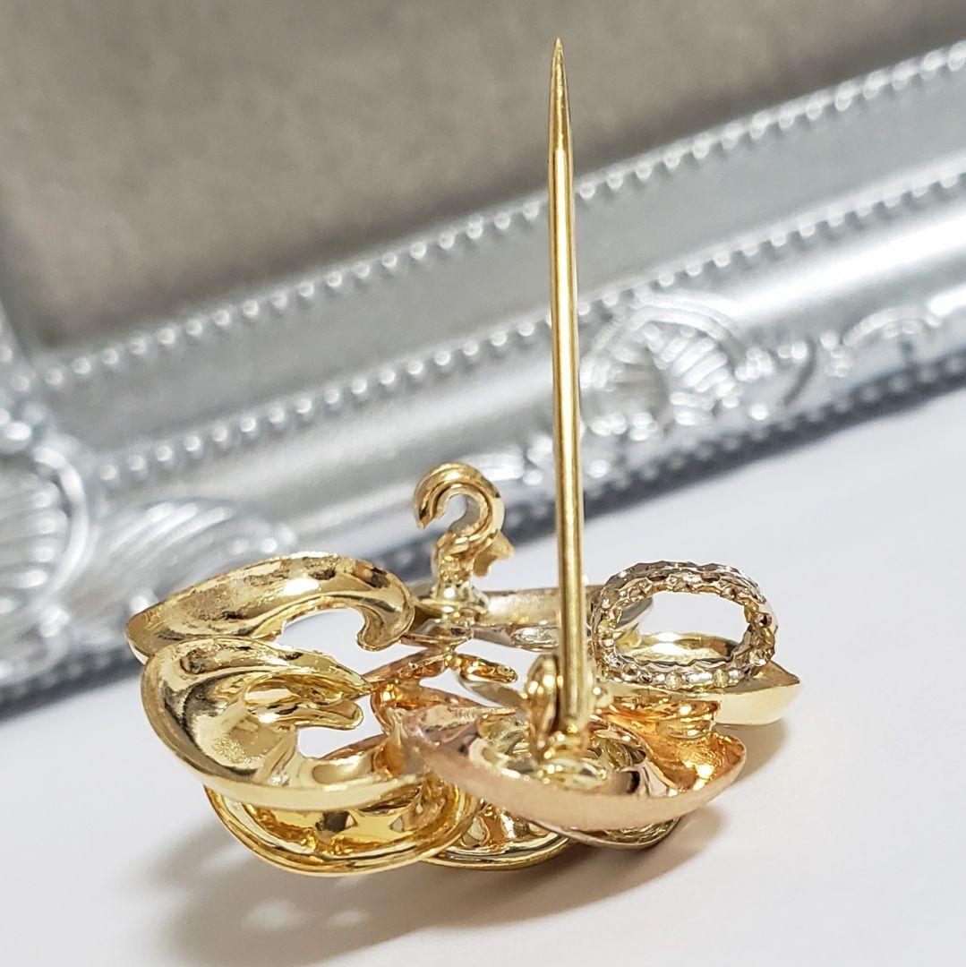 SALE 大ぶり K18ペンダントトップ 兼ブローチ ITALY 750