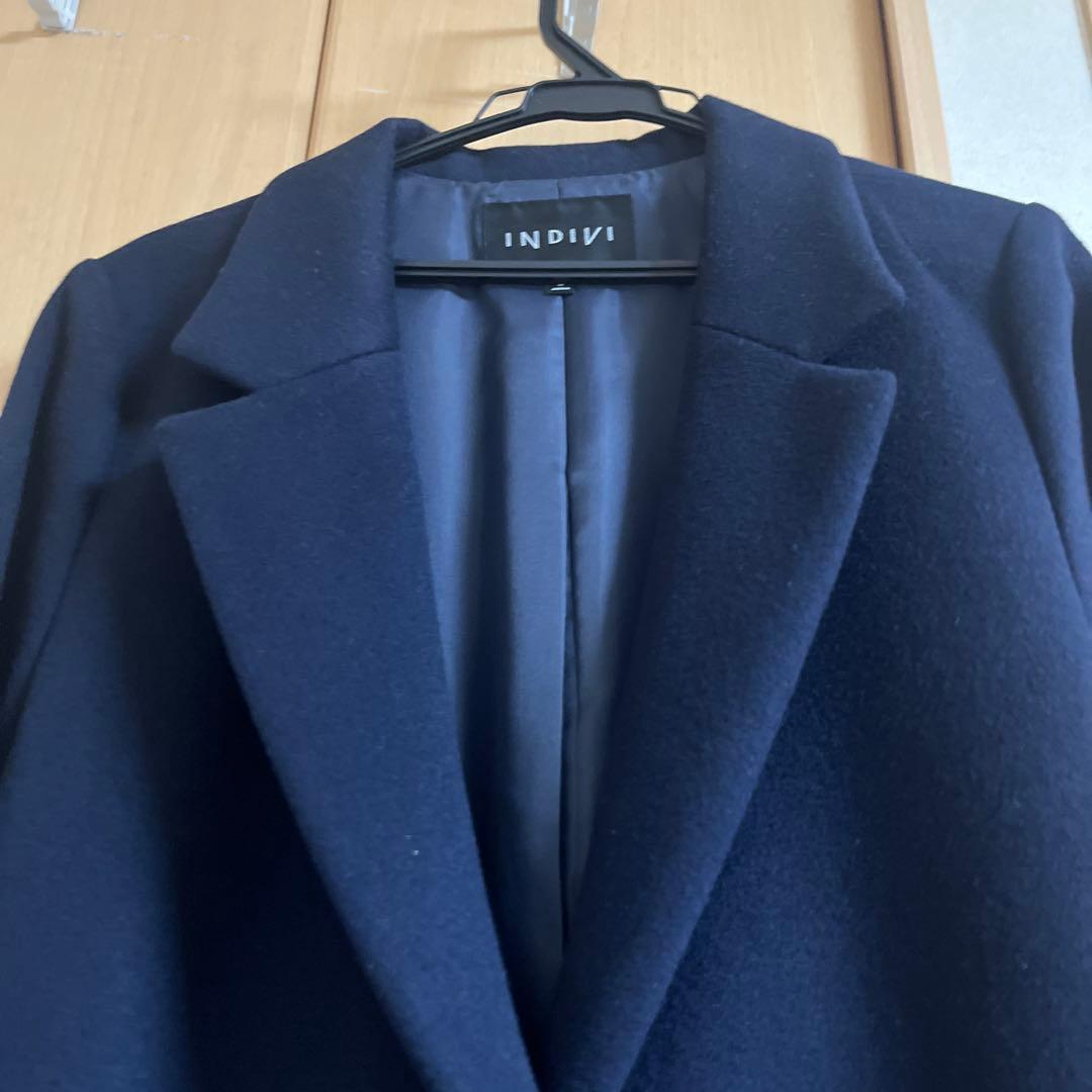 INDIVI ネイビー チェスターコート 13号