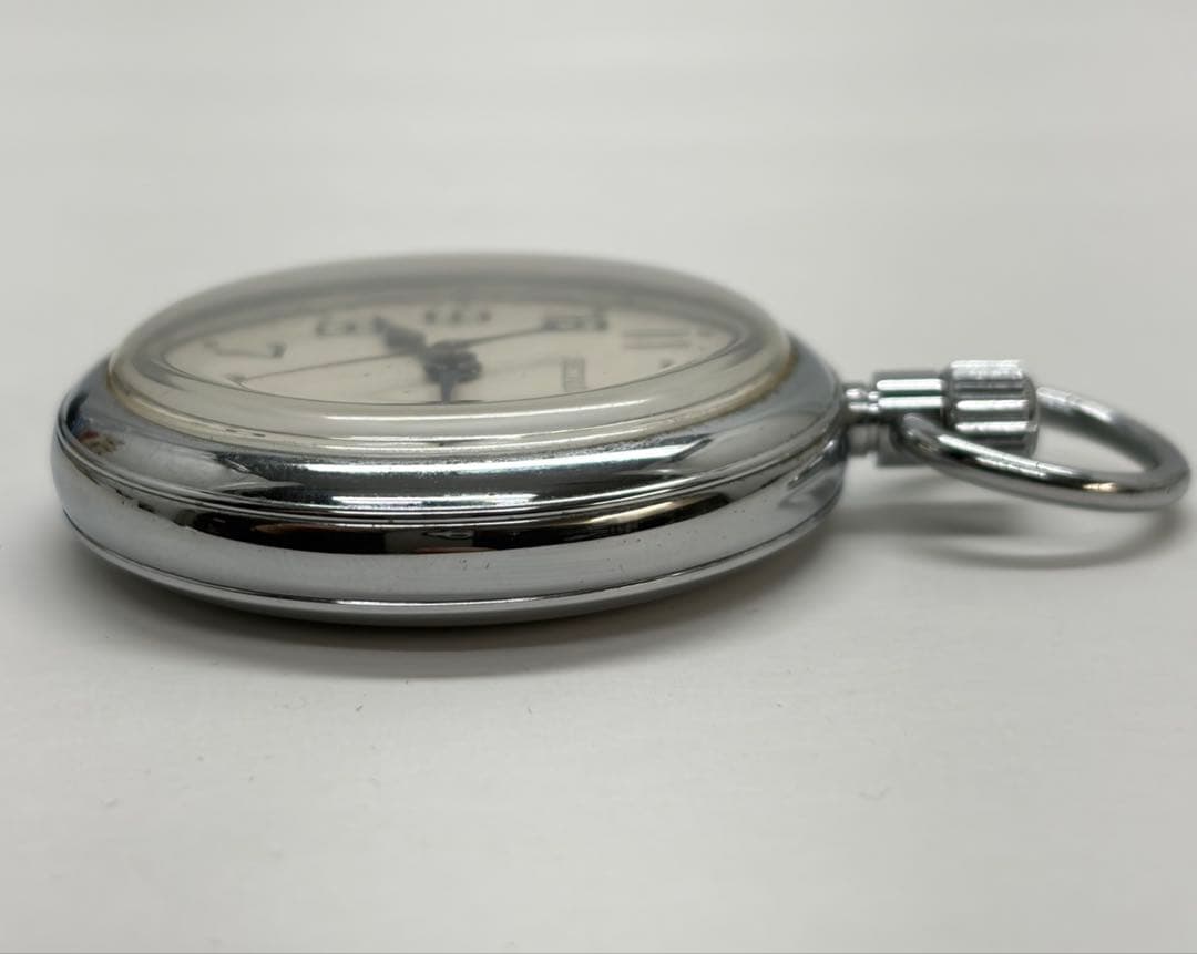 B*ン様 セイコー　懐中時計　クオーツ　廣瀬商会１００周年　鉄道時計　青針　稼働