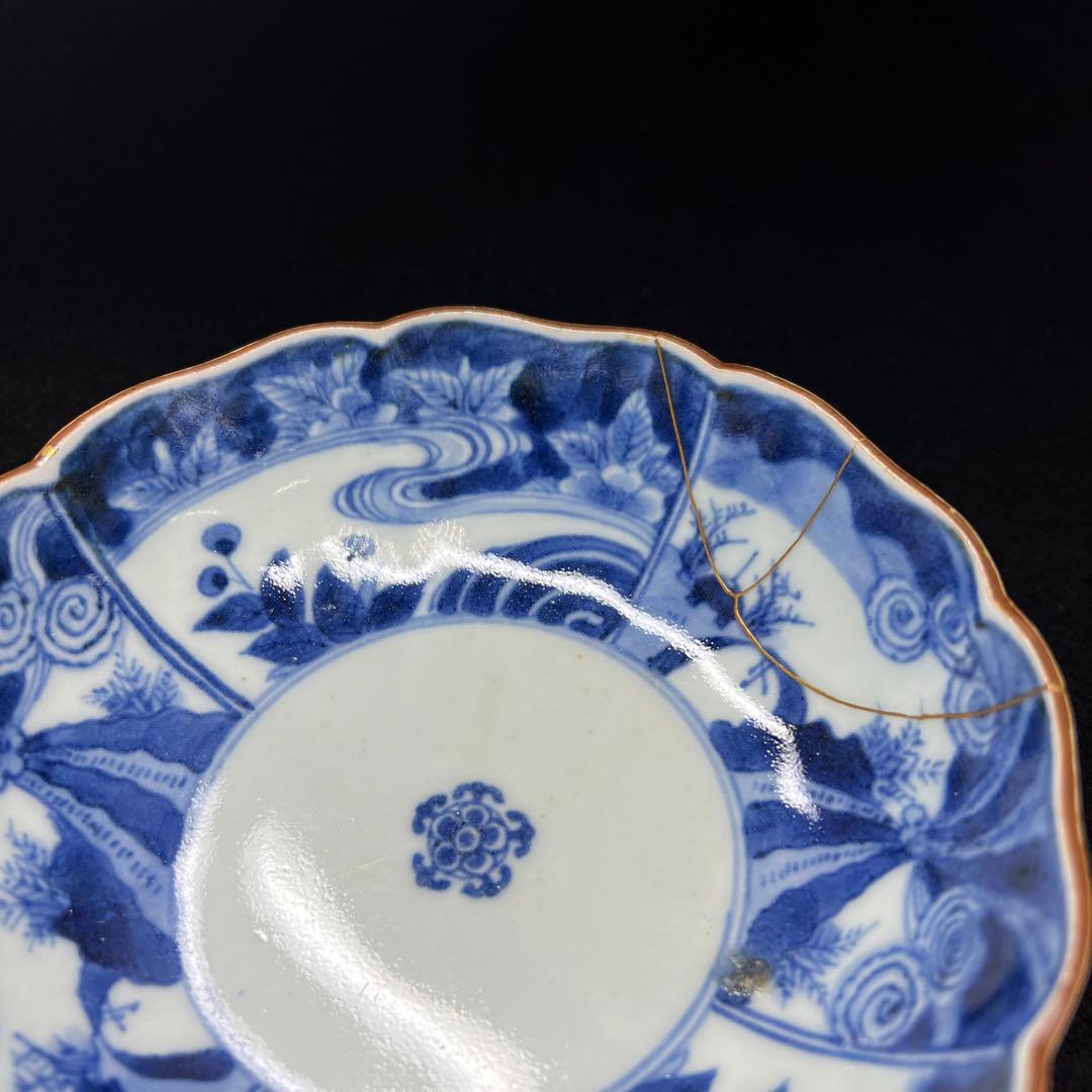 江戸中期 藍柿右衛門手輪花膾皿5枚 幅約14㎝ 東Y8-0106☆2F - メルカリ