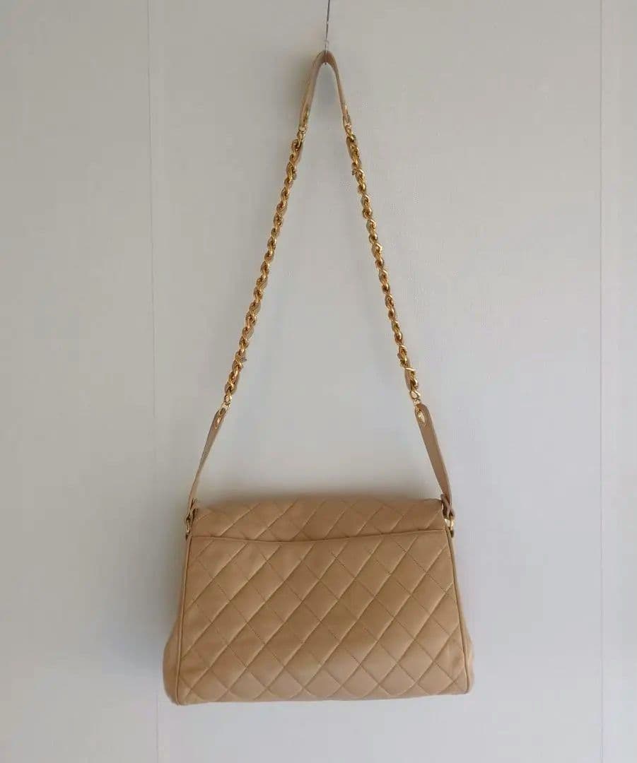 CHANEL シャネル キルティングショルダーバック ヴィンテージ　ベージュ