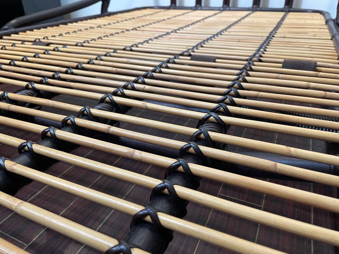 ワイ・エム・ケー長岡 ラタン シングルベッド 籐 分割式 すのこ状 マットレス