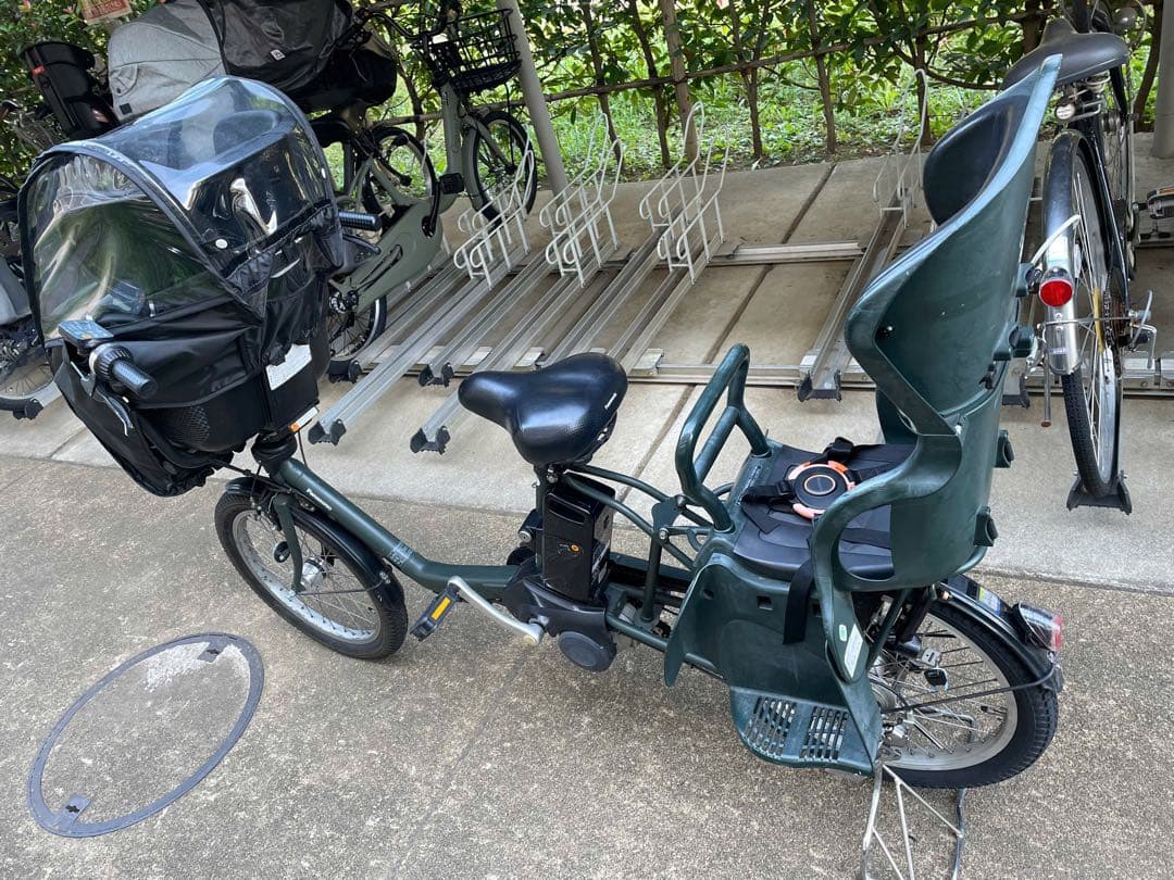 直接引取限定】電動アシスト自転車 チャイルドシート付き ダークグリーン
