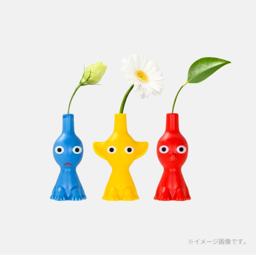 一輪挿し PIKMIN 青、黄、赤 3色セット ピクミン 花瓶 キャラクターグッズ