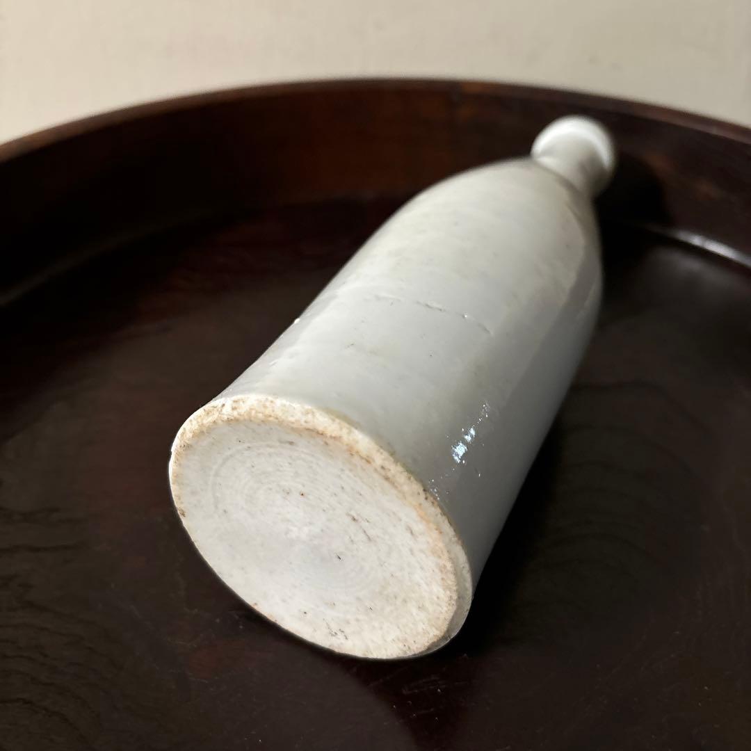 平佐白磁ボトル　明治　波佐見　伊万里　ストーンウェア　瀬戸　李朝　花器　白洲正子