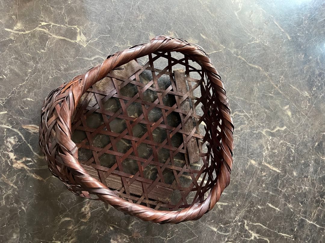 竹籠、茶道具、茶道、菓子器、籠 茶道 花籠 方円籠 即中斎好