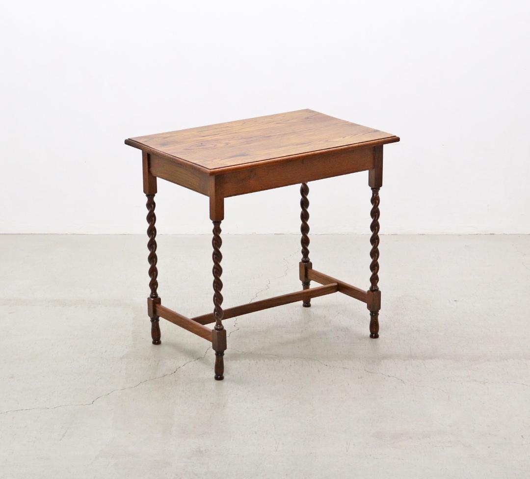 英国 イギリス ヴィンテージ ツイストレッグ オーク無垢材 サイドテーブル