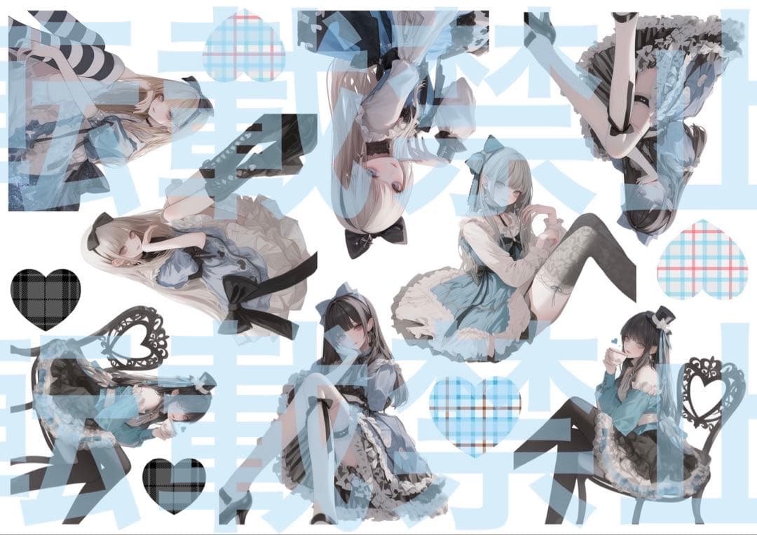 限定⑤【オリジナルキャラ】コラージュシート 素材 女の子 限定①