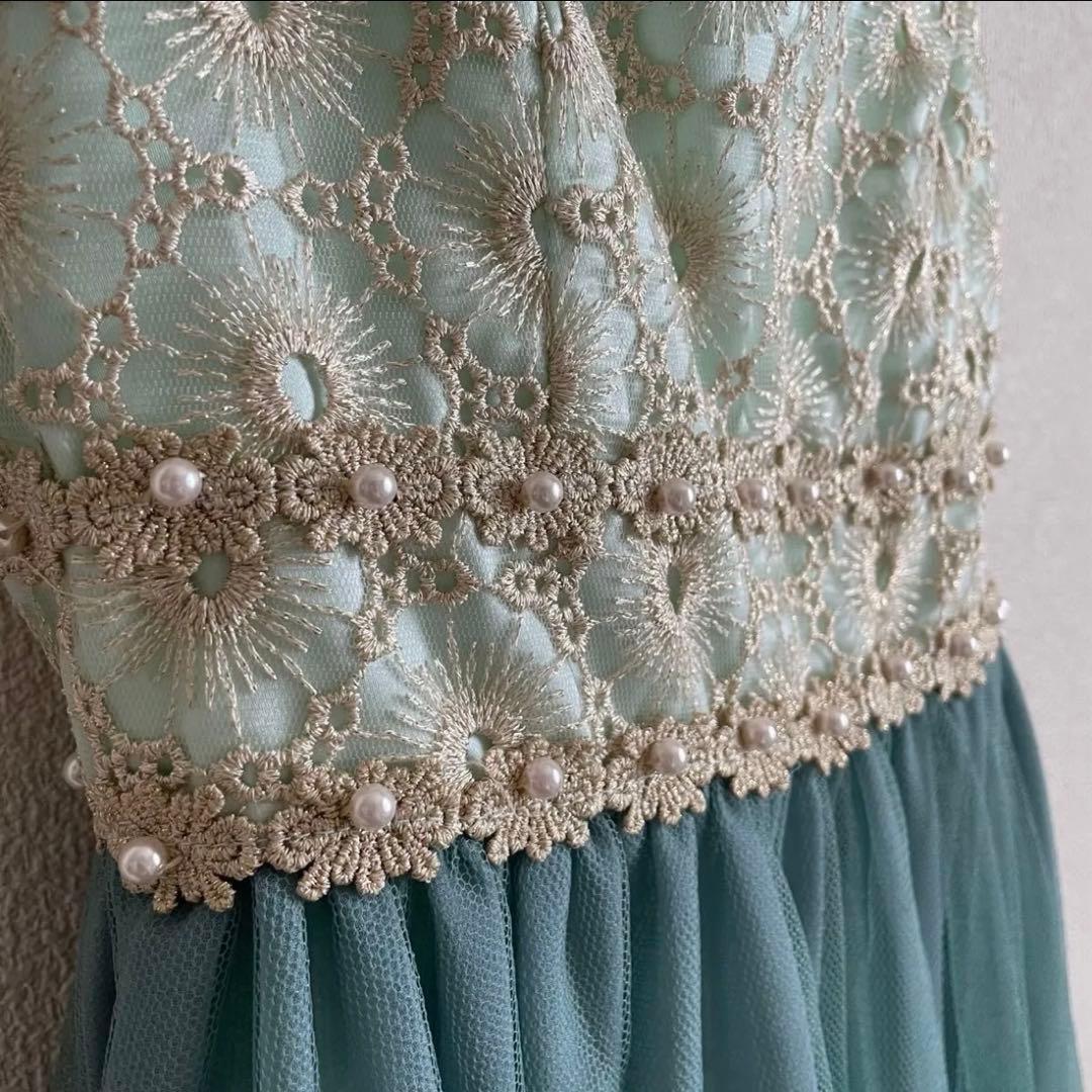 美品】Aimer 定価3❣️チュール ドレス 9号 M エメ グリーン