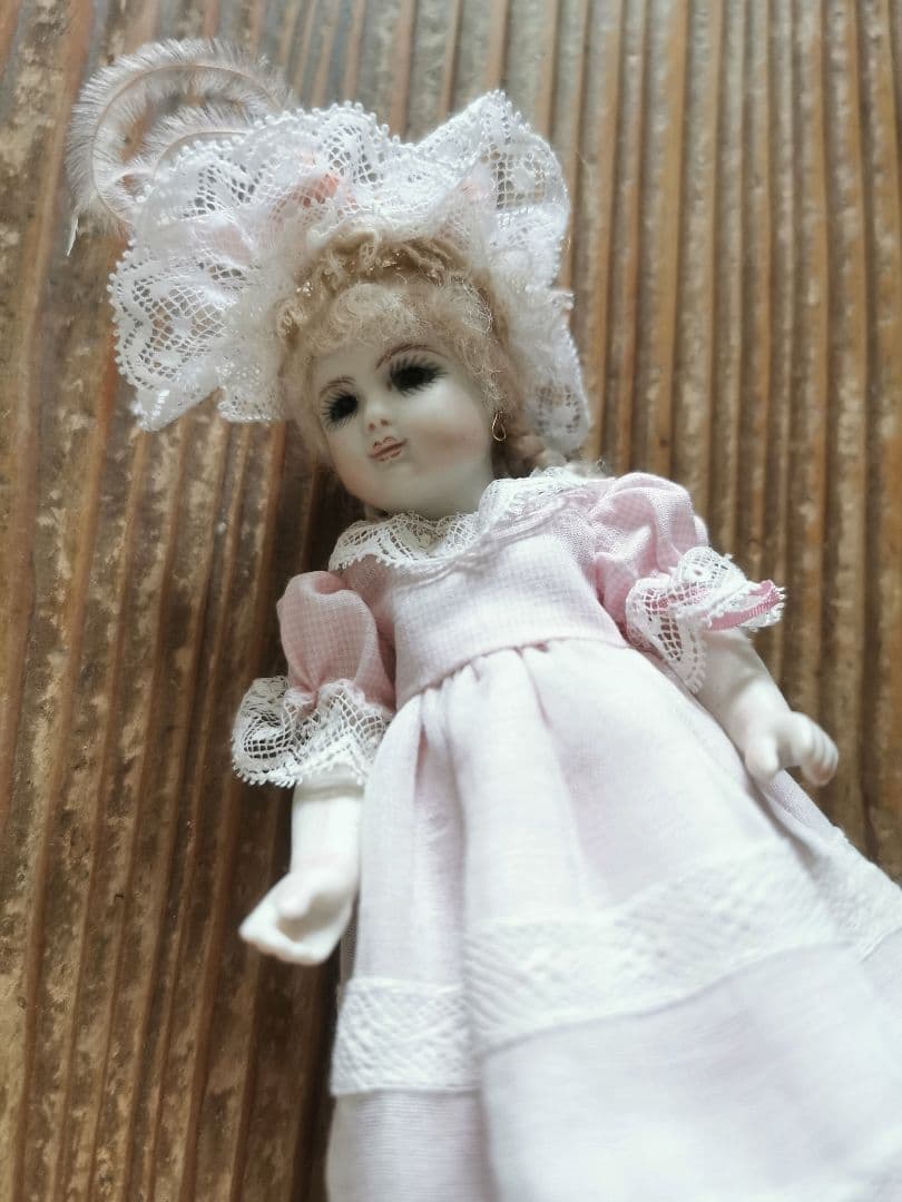 ヴィンテージ 作家物 14.5㎝三つ編のフレンチビスクドール キャシー