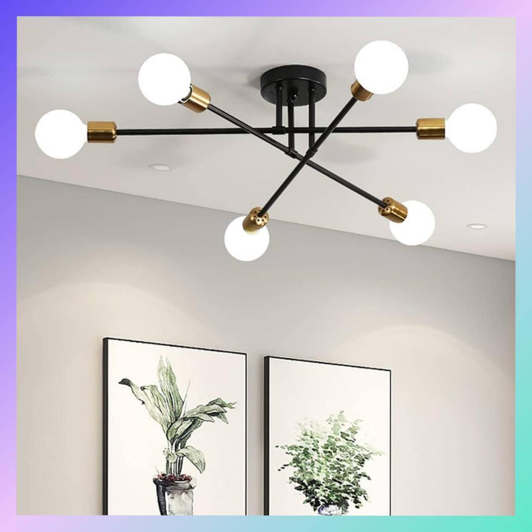 1960s メタルシェード 6灯 ペンダントランプ シャンデリア 1960s