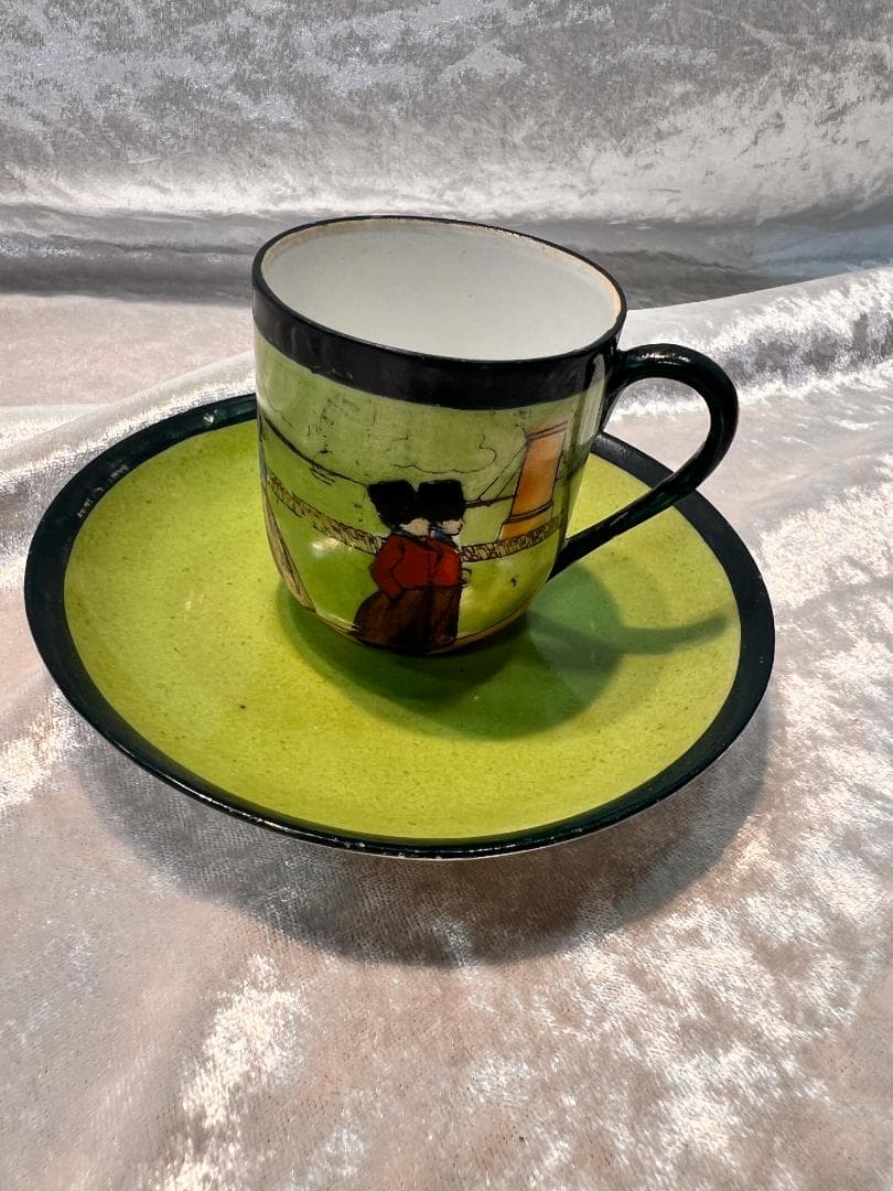 デミタスカップ＆ソーサー オランダの風景 人物 刻印あり デミタス