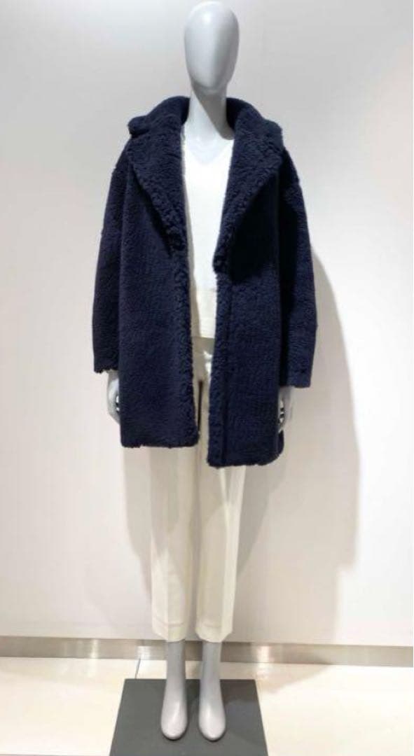 セオリーリュクス テディベア コート ボアコート ネイビー - メルカリ