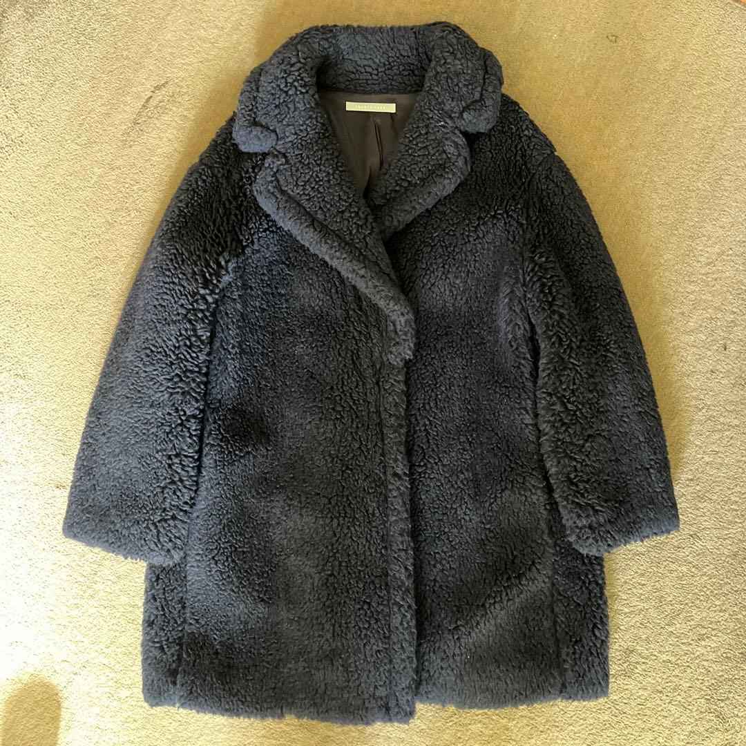 セオリーリュクス テディベア コート ボアコート ネイビー - メルカリ