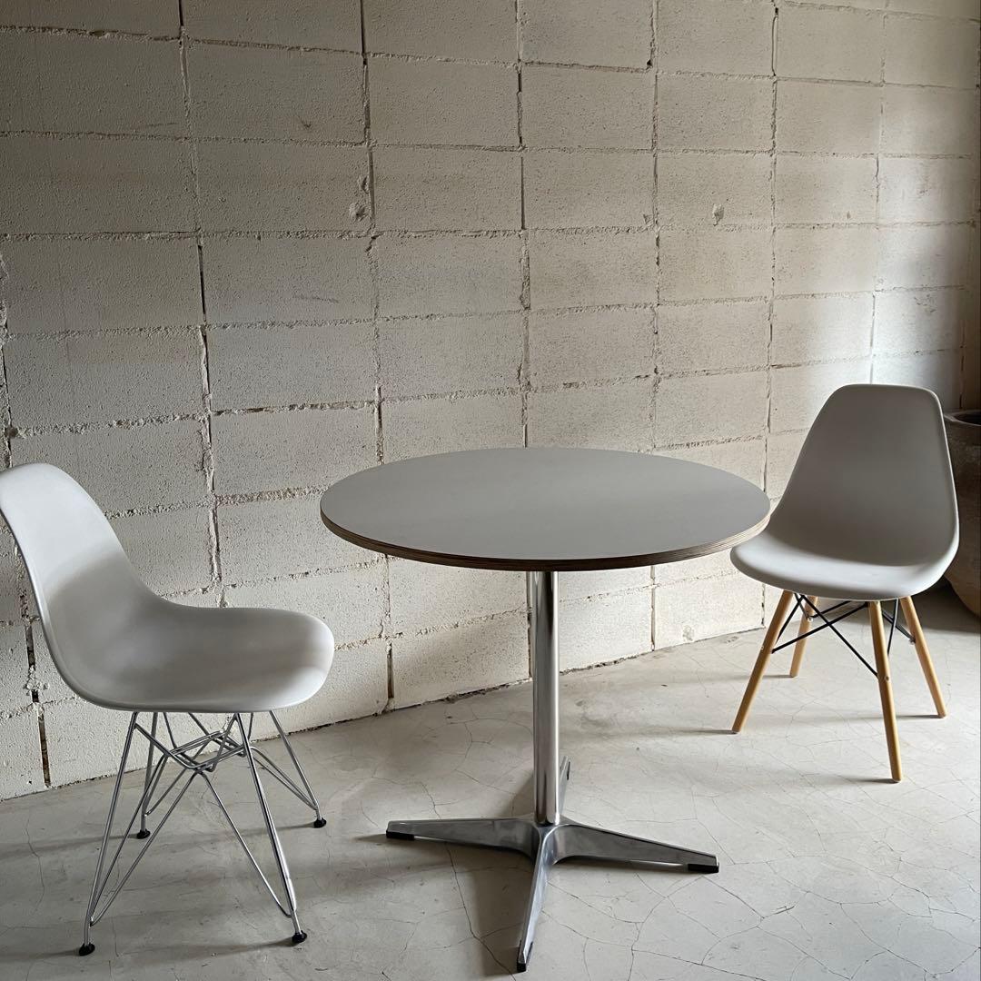 ラウンドテーブル　シェルチェア 3点セット　ミッドセンチュリー　カフェテーブル