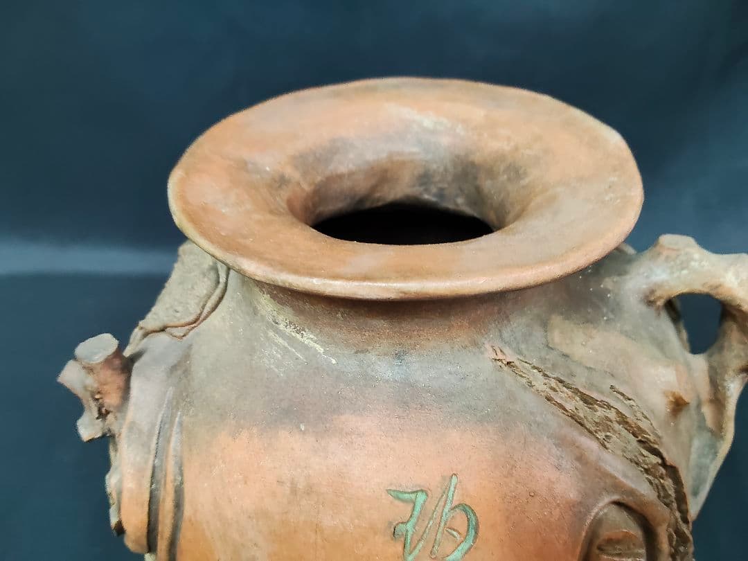 骨董/美術品】陶芸 壺 花器「己巳年 冬巌作」在銘 落款あり
