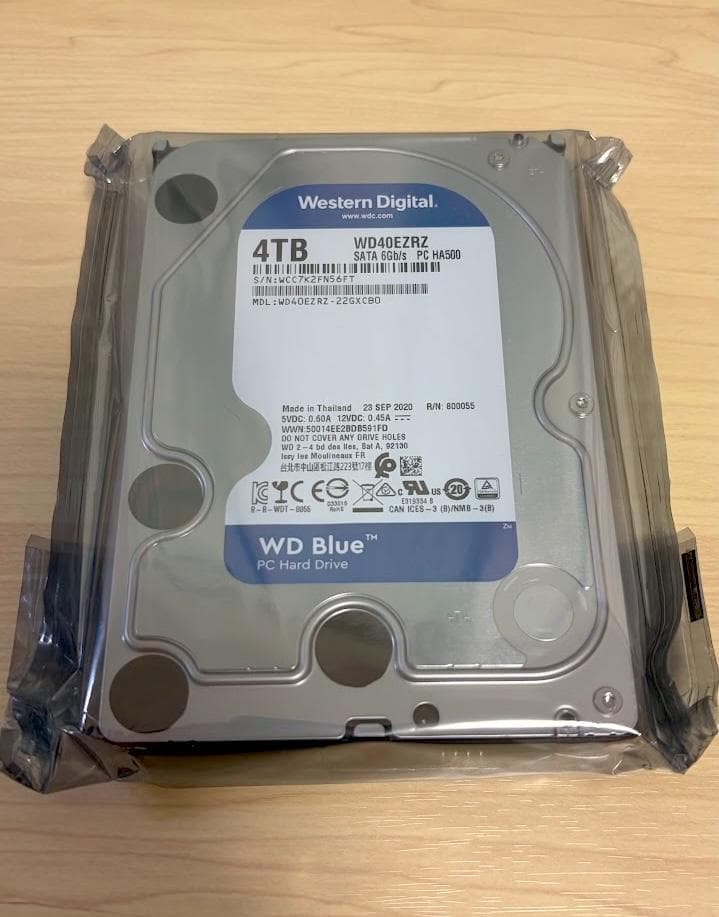 【未使用】WD Blue 4TB 内蔵HDD 3.5インチ WD40EZRZ Amazon | WESTERN DIGITAL WD Blueシリーズ 3.5インチ内蔵HDD 4TB