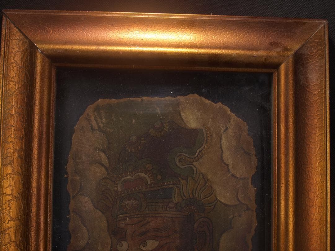 骨董市掘り出し品 唐時代　敦煌莫高窟壁画 彩絵発掘品 AK1947A7-2