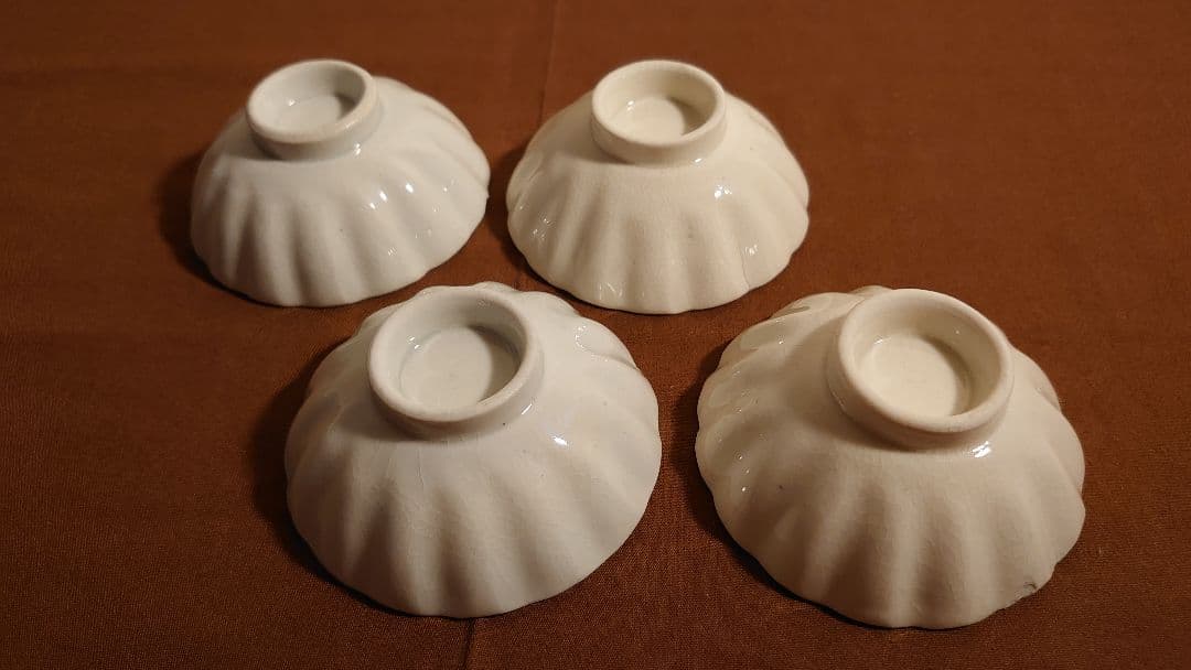 李朝　白磁　古伊万里　伊万里　輪華鉢　豆鉢　蔵出し　４客