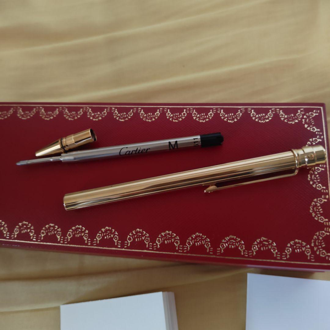 希少カラー・良品】カルティエ サントス ボールペン ST150183 ゴールド