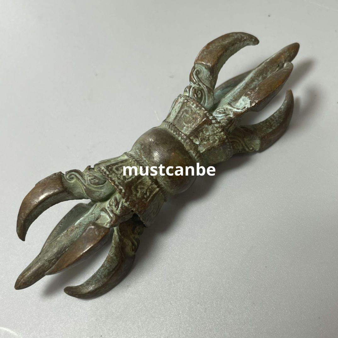 銅製 九股密宗法器 金剛杵降魔杵 鎮宅 辟邪 開運 風水 招財