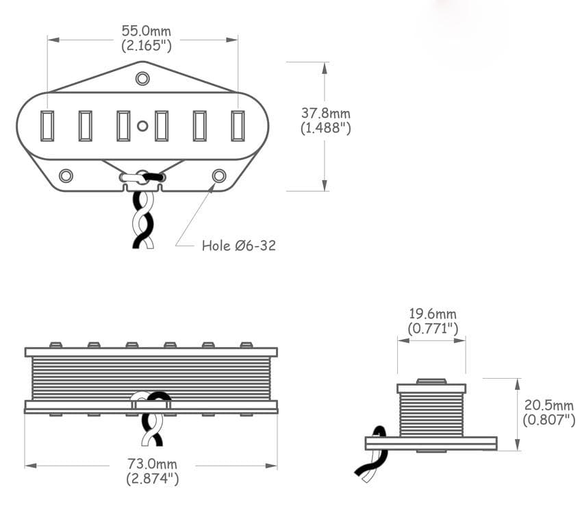 P-90 Staple Top Telecaster Bridge Pickup P-90 Pickup