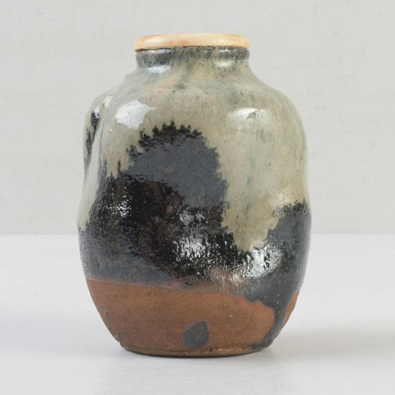 茶道具 元和年代作 古唐津 朝鮮唐津茶入 大徳寺 方谷浩明極め箱 V 9339