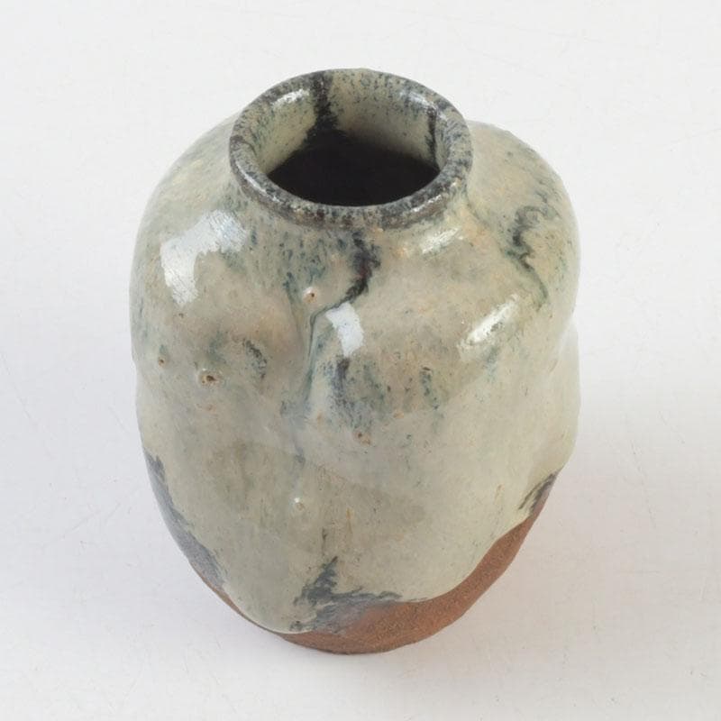 茶道具 元和年代作 古唐津 朝鮮唐津茶入 大徳寺 方谷浩明極め箱 V 9339