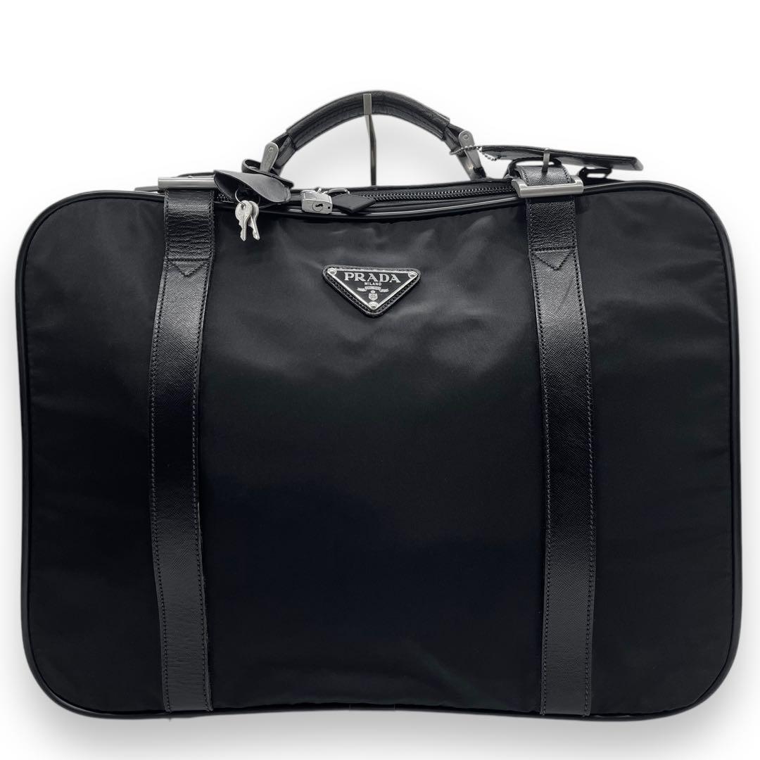 極美品■プラダ　2way　ビジネスバッグ　ナイロン　三角ロゴ　ショルダー付　黒