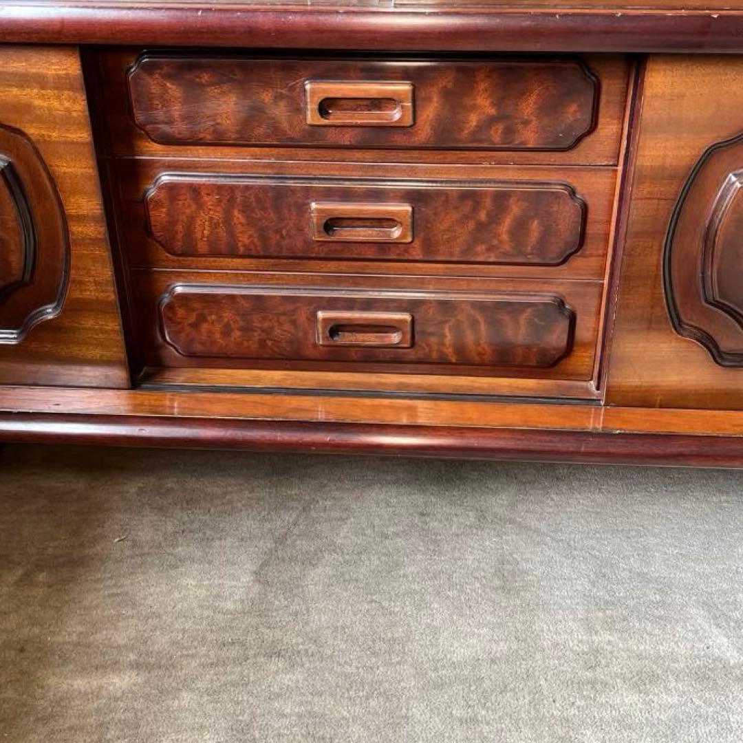 ヴィンテージ レトロ 木製 ガラス扉 キャビネット サイドボード