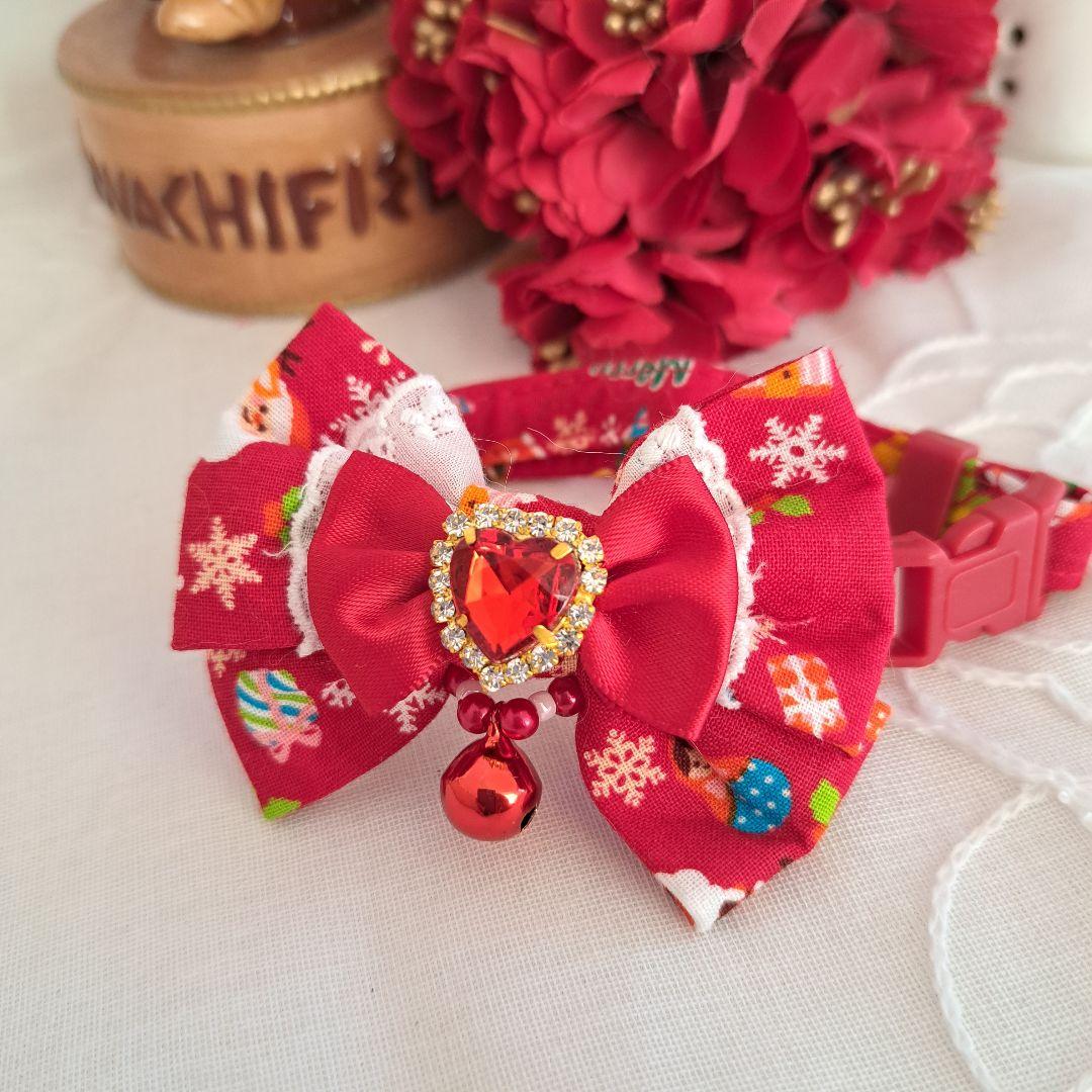 クリスマス(赤⑤)わんちゃん猫ちゃん用首輪