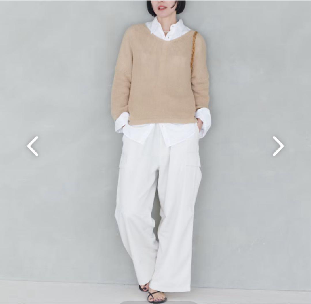 ホワイト カーゴパンツ リラックスフィット