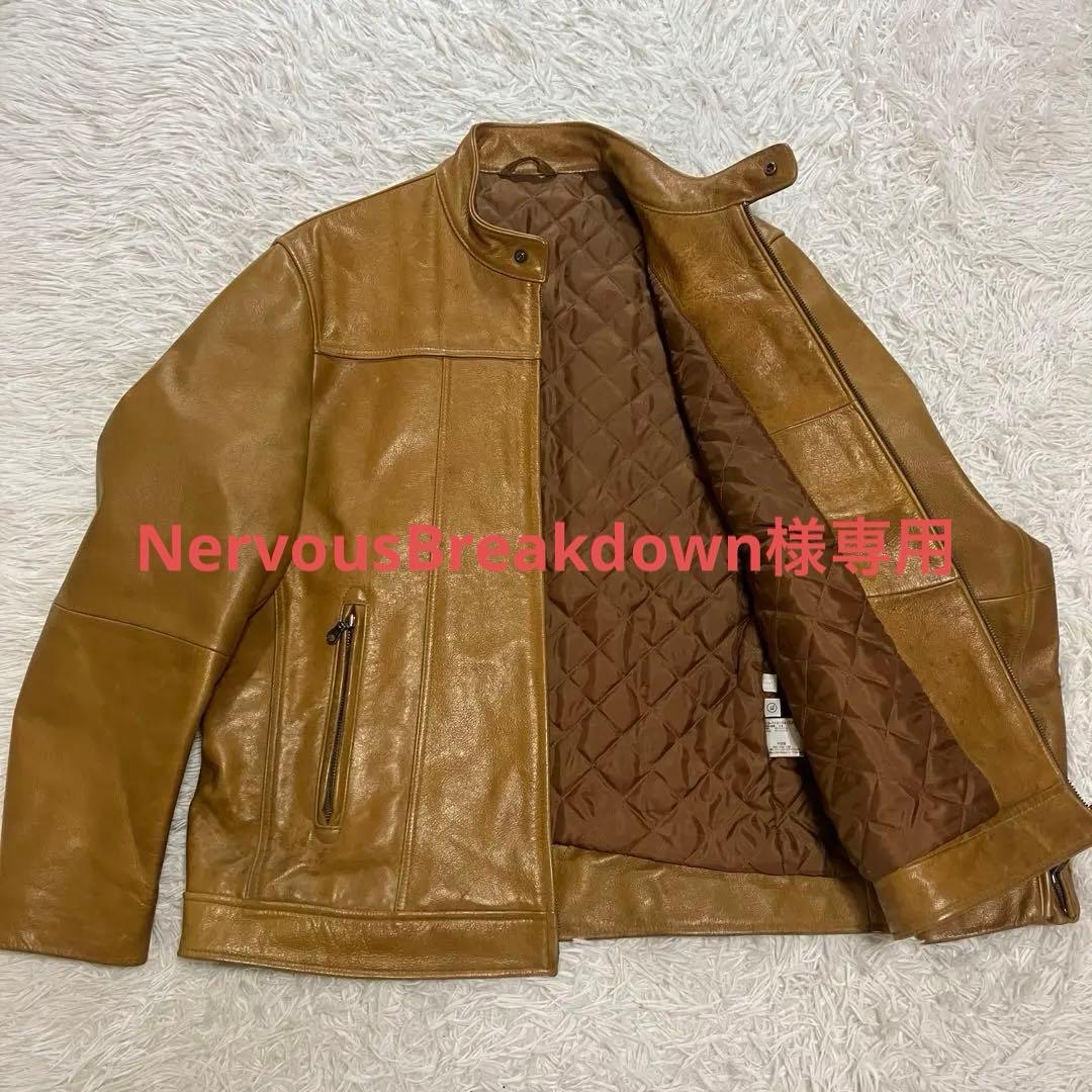 UNIQLO ユニクロ オールドユニクロ レザージャケット ブラウン 牛革 XL 中古・古着通販】OLD UNIQLO (オールド ユニクロ) レザージャケット 80