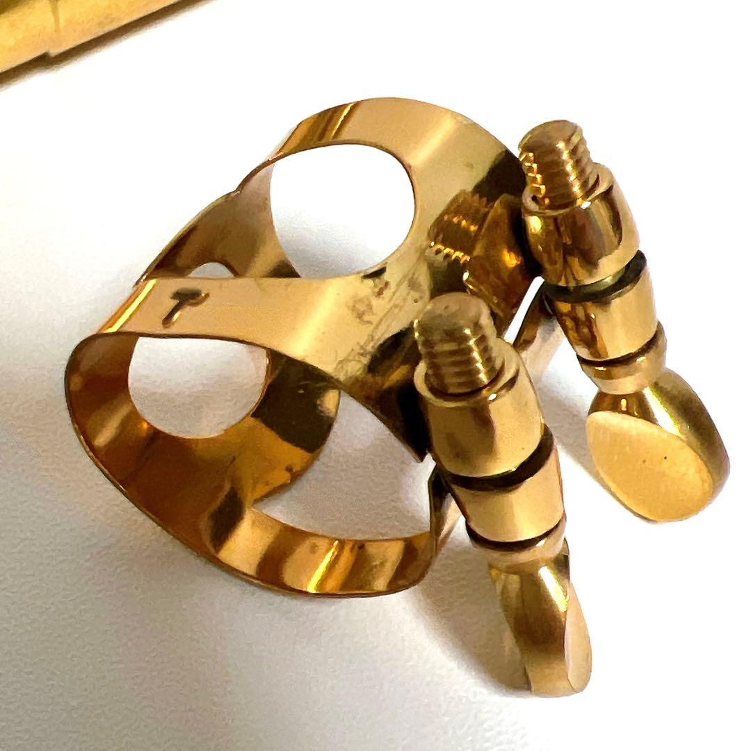 良品】テナーサックス用 メタルマウスピース ゴールド リガチャー 83g