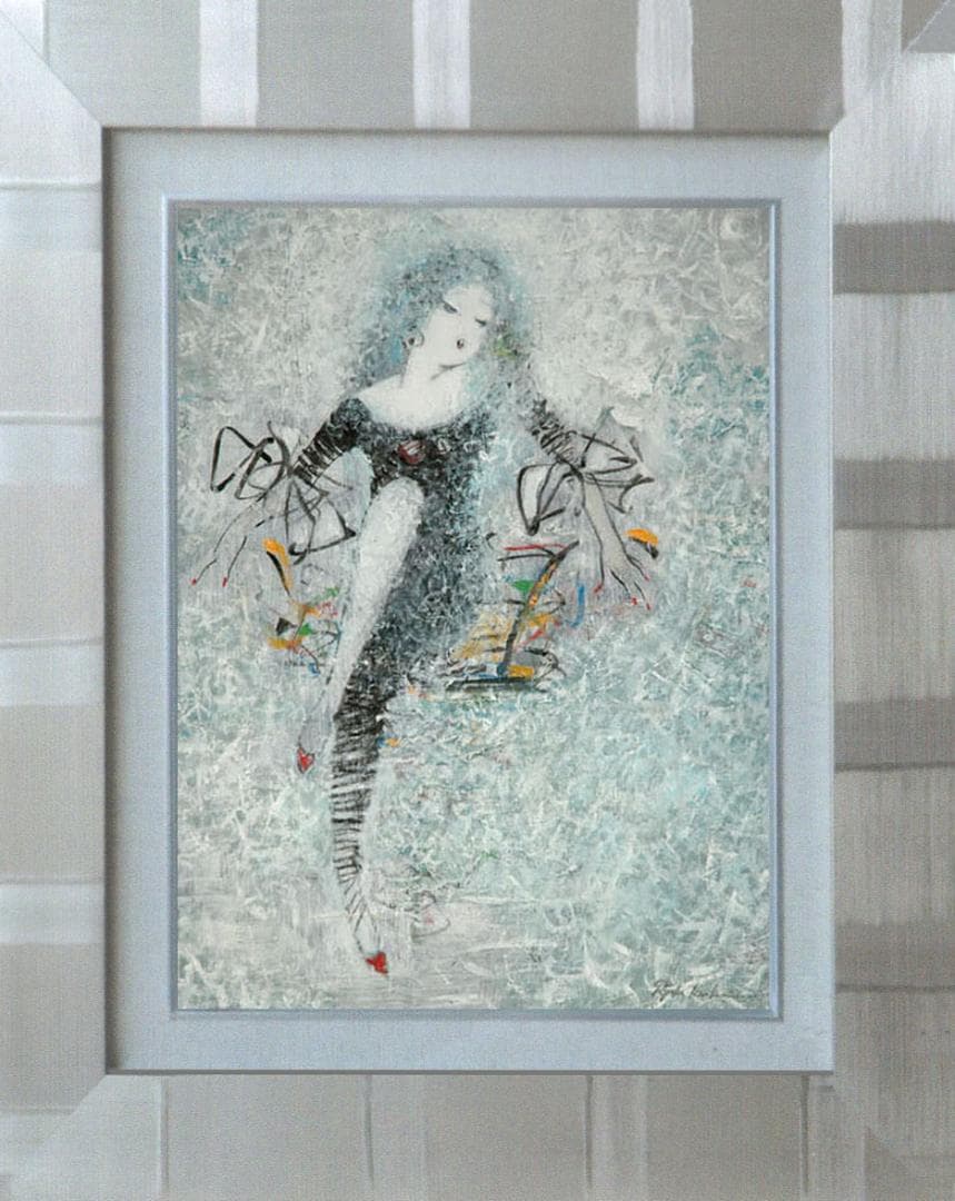 油絵 菅家令子 絵 絵画 インテリア uF6-010711 人物 女性像