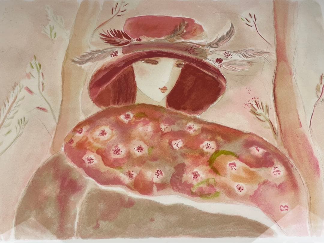 真作保証】クレール・アステックス『マグダレーナ』リトグラフ 直筆