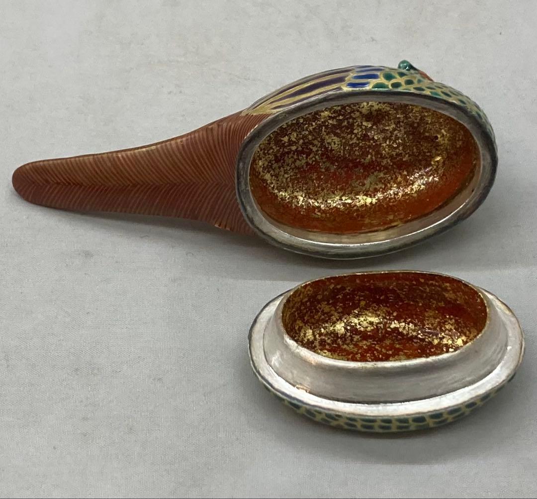 B254h 雉香合　宮川香雲作　共箱　竜谷窯　京都　茶道具　香道具