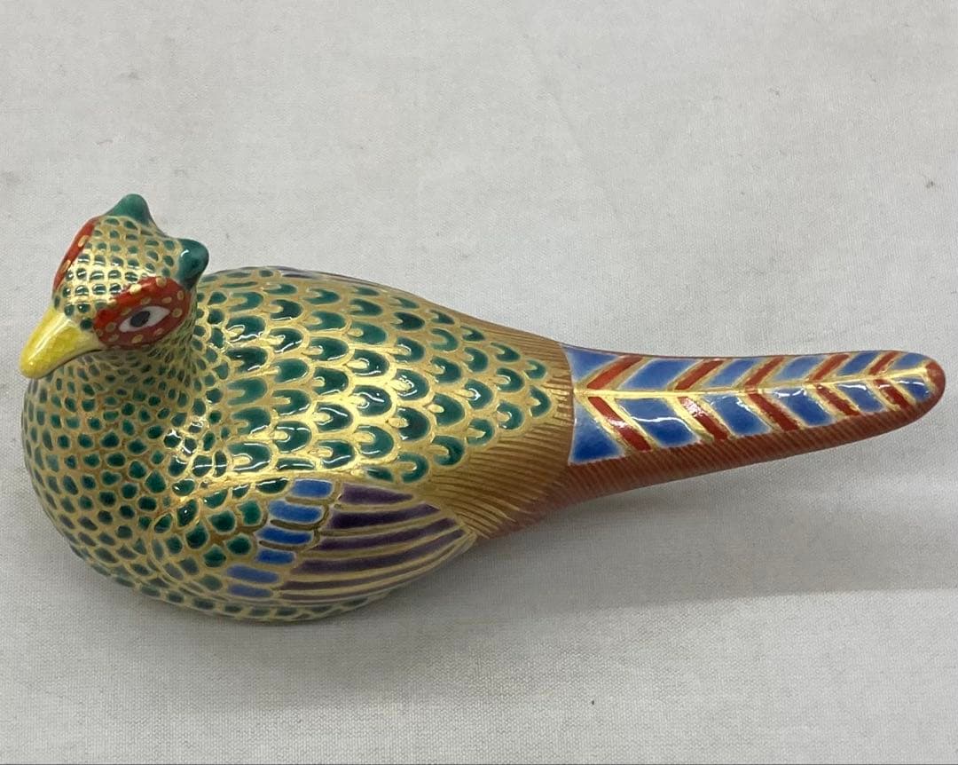 B254h 雉香合　宮川香雲作　共箱　竜谷窯　京都　茶道具　香道具