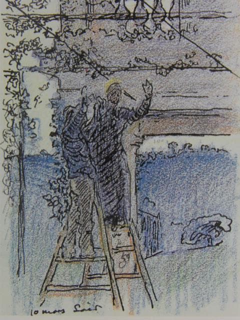 アンリ＝エドモンド・クロス【植木棚の下で梯子に乗る男女】